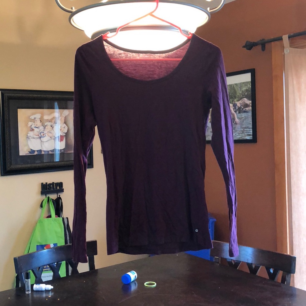 Purple long sleeved shirt